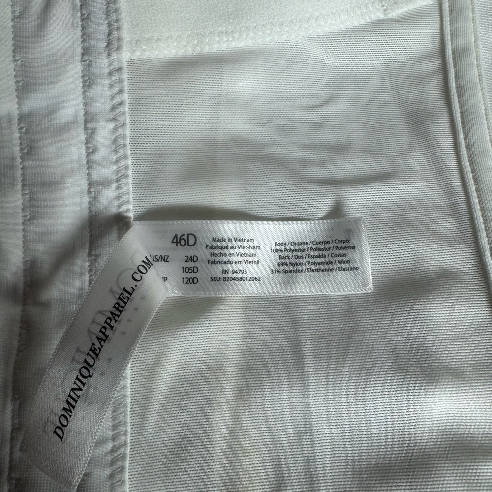 Dominique Intimates White Bridal Corset Bustier 46D Strapless - Picture 6 of 7